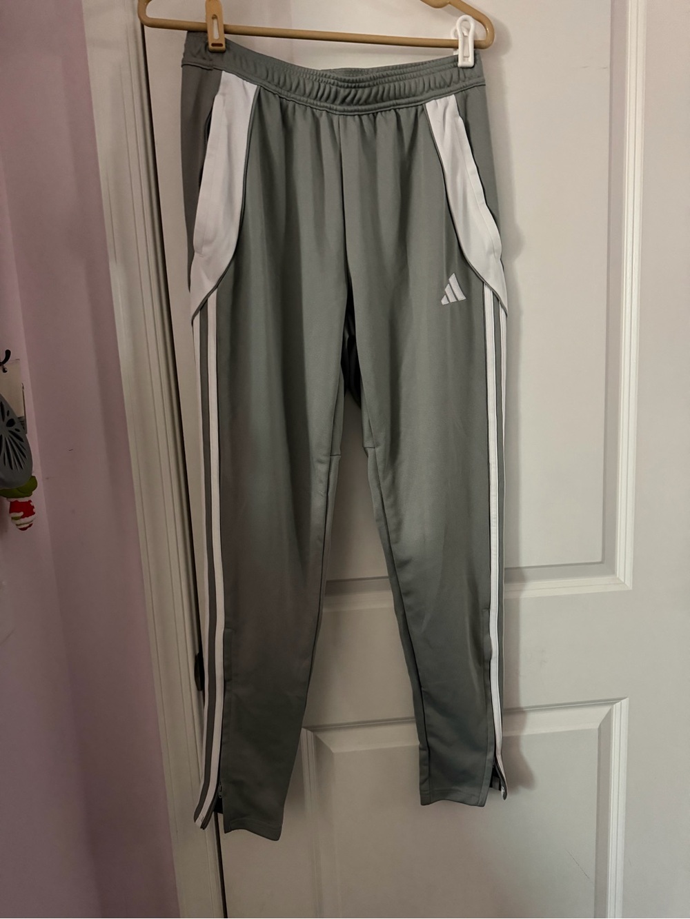 adidas Gray Jogger Sweatpants with White Stripes